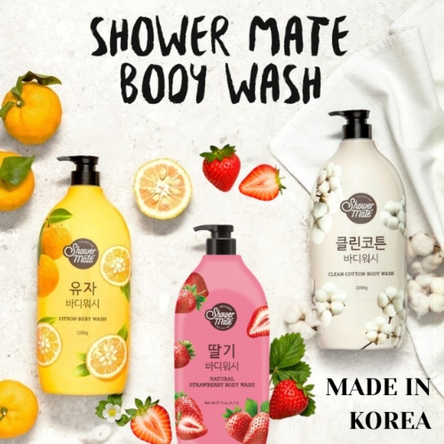 Miniaturka artykułu - #1 Aekyung Showermate Natural Clean Cotton Żel pod prysznic, 1,2 l