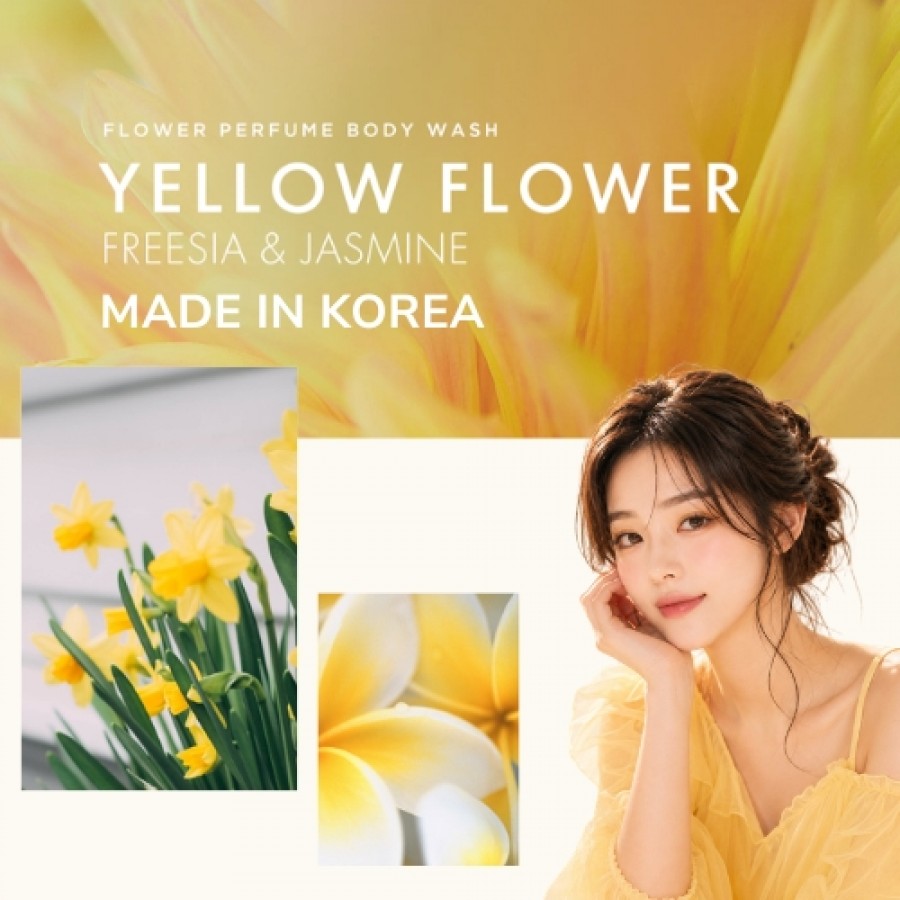 Miniaturka artykułu - #0 Aekyung Showermate Yellow Flower Perfumowany żel pod prysznic, 1,2 l