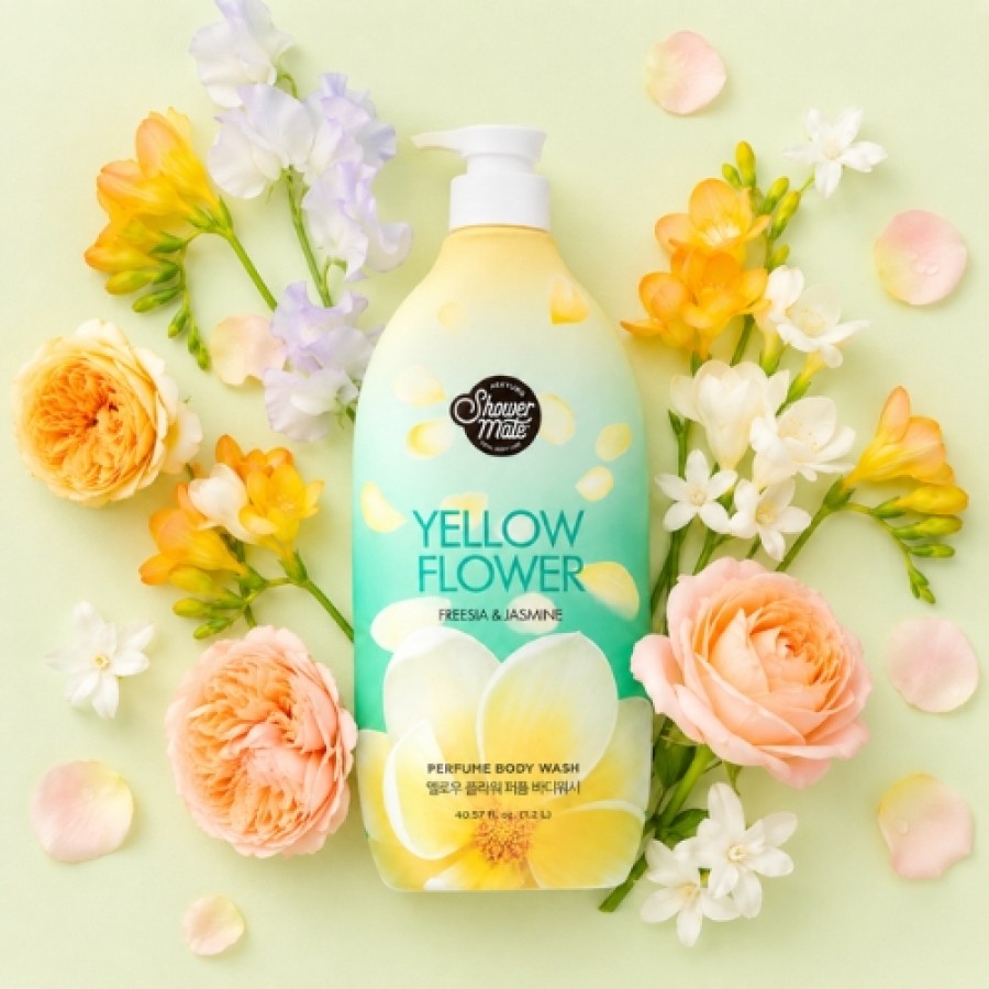 Zdjęcie produktu - 3 Aekyung Showermate Yellow Flower Perfumowany żel pod prysznic, 1,2 l