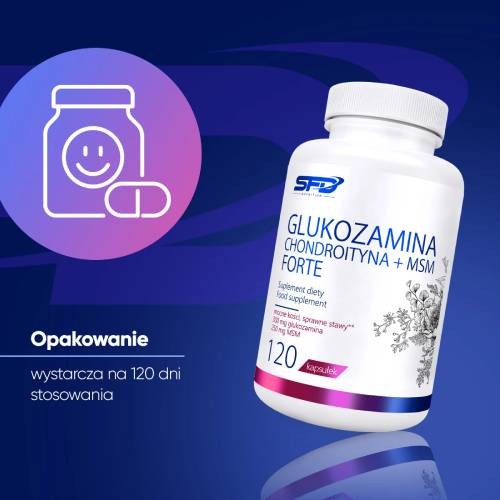 Miniaturka artykułu - #1 SFD Glukozamina Chondroityna MSM Forte, 120 kaps.