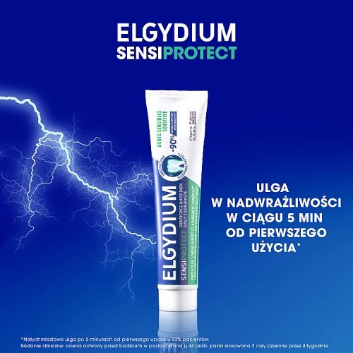 Miniaturka artykułu - #1 Elgydium Sensiprotect Pasta do mycia zęb&oacute;w wrażliwych, 75 ml