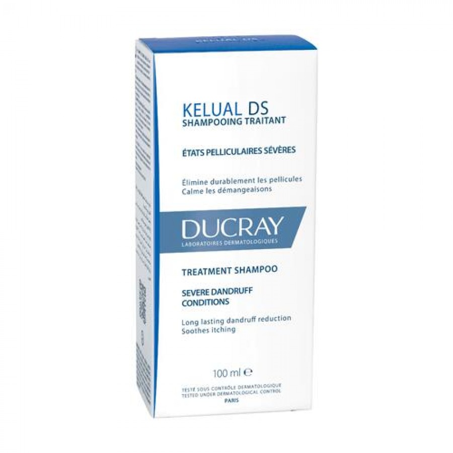 Miniaturka artykułu - #0 DUCRAY KELUAL DS Szampon do postępowania w ciężkich stanach łupieżowych, 100ml