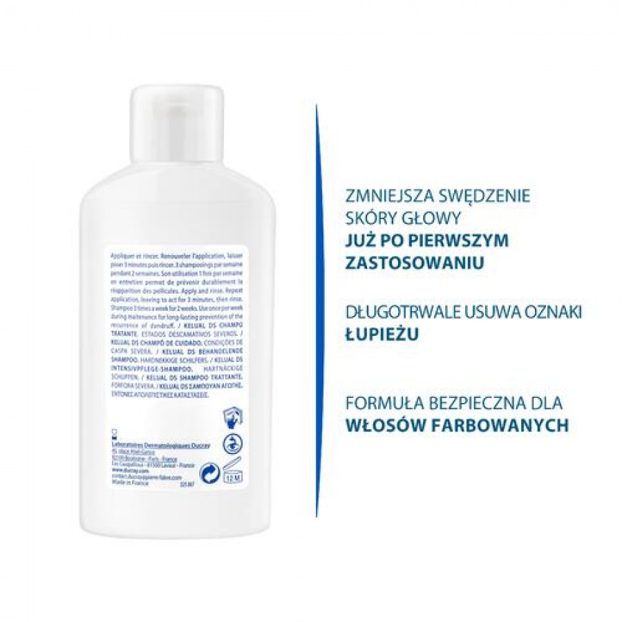 Zdjęcie produktu - 3 DUCRAY KELUAL DS Szampon do postępowania w ciężkich stanach łupieżowych, 100ml