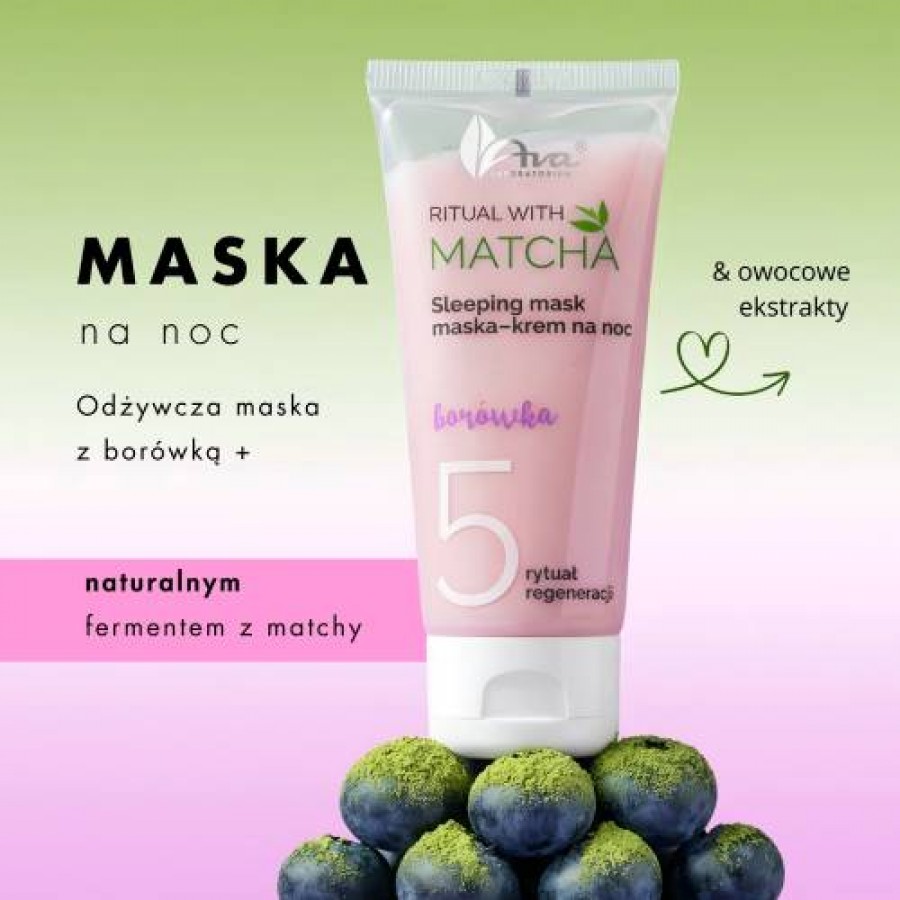 Miniaturka artykułu - #1 AVA Ritual with Matcha 5 Sleeping mask Maska-Krem na noc do sk&oacute;ry suchej i zmęczonej, 50 ml