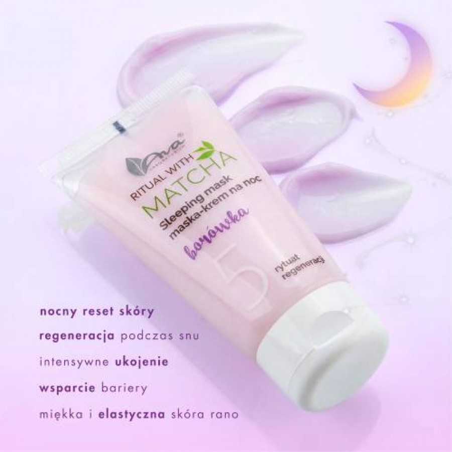 Zdjęcie produktu - 2 AVA Ritual with Matcha 5 Sleeping mask Maska-Krem na noc do sk&oacute;ry suchej i zmęczonej, 50 ml