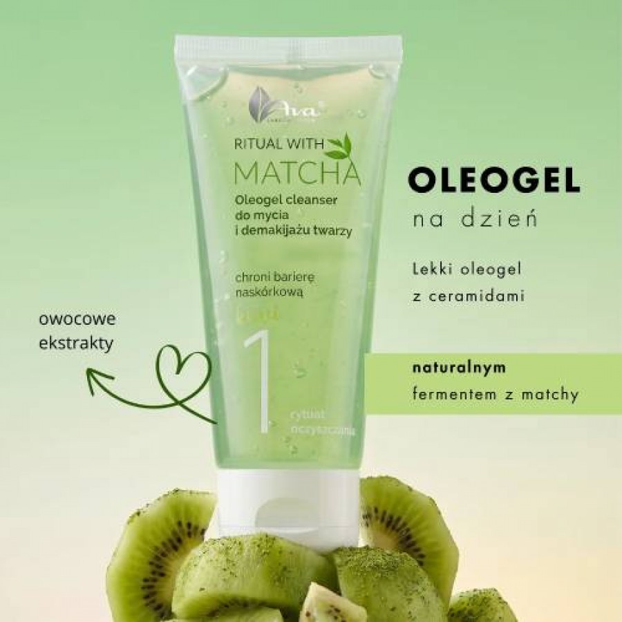 Miniaturka artykułu - #1 AVA Ritual with Matcha 1 Oleogel cleanser Żel do mycia i demakijażu twarzy, 100 ml