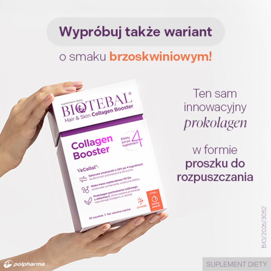 #6 – Biotebal Hair & Skin Collagen Booster o smaku liczi, 30 sasz.
