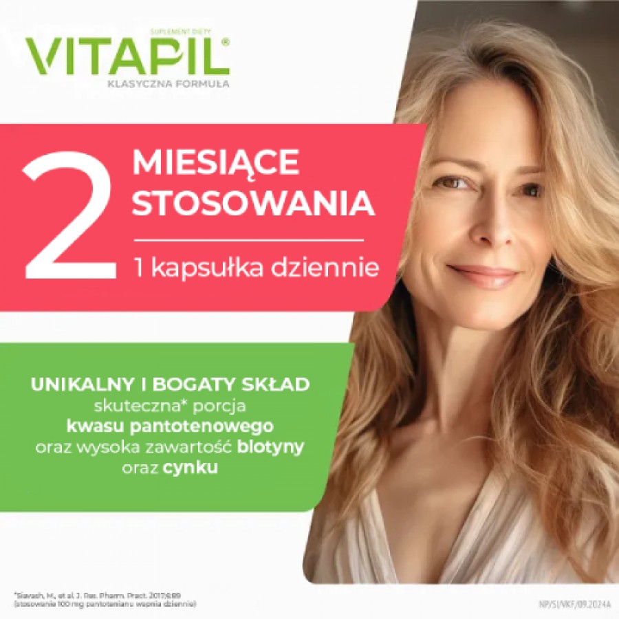 Miniaturka artykułu - #0 VITAPIL z biotyną i bambusem - sk&oacute;ra, włosy, paznokcie, 60 kaps.