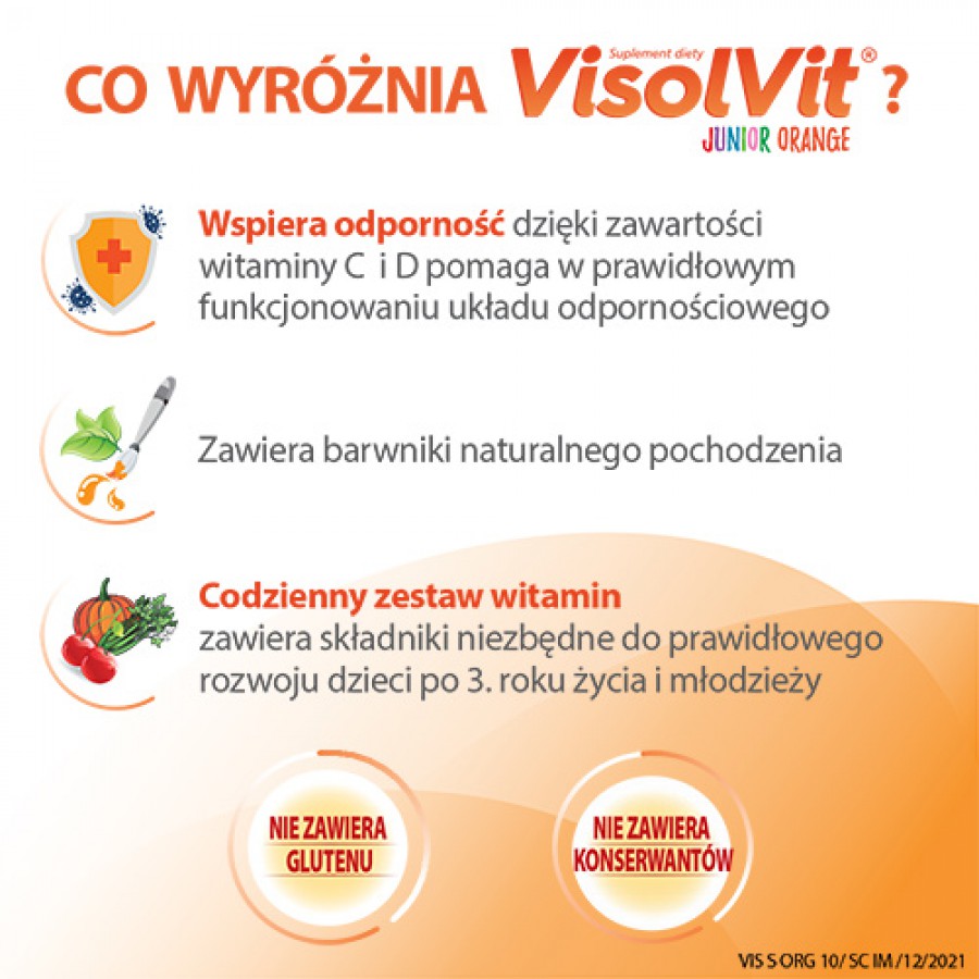 Miniaturka artykułu - #1 VISOLVIT ORANGE JUNIOR - 10 saszetek
