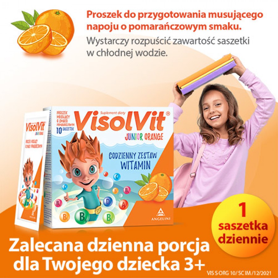 Zdjęcie produktu - 4 VISOLVIT ORANGE JUNIOR - 10 saszetek
