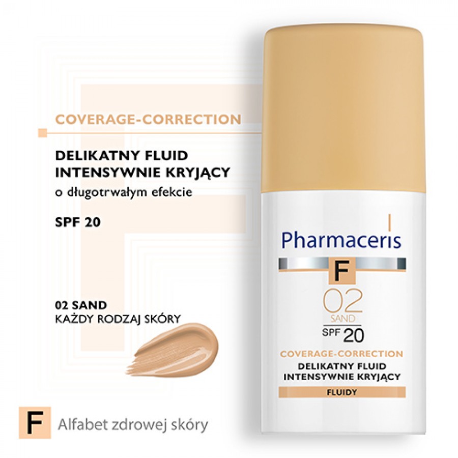 Miniaturka artykułu - #0 Pharmaceris F fluid intensywnie kryjący 02 z filtrem SPF 20, 30 ml