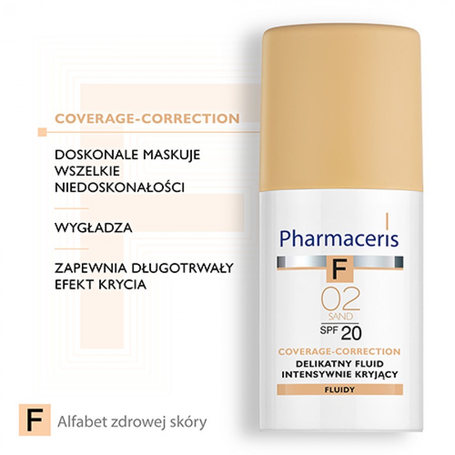 Zdjęcie produktu - 2 Pharmaceris F fluid intensywnie kryjący 02 z filtrem SPF 20, 30 ml