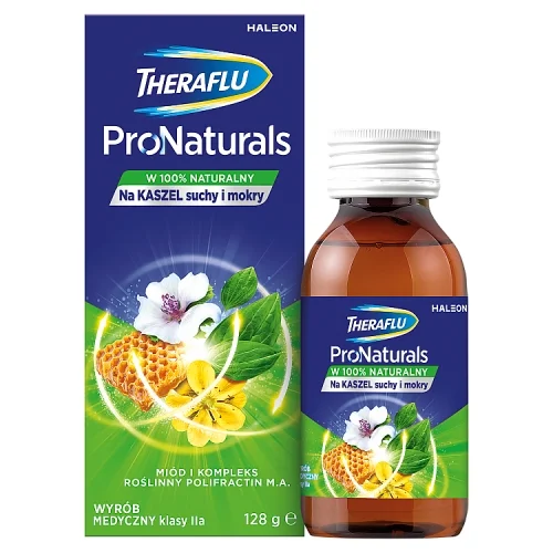 #0 – Theraflu ProNaturals Syrop na kaszel suchy i mokry, 128 g