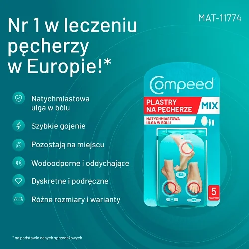 #1 – Compeed Plastry na pęcherze mix, 5 szt.
