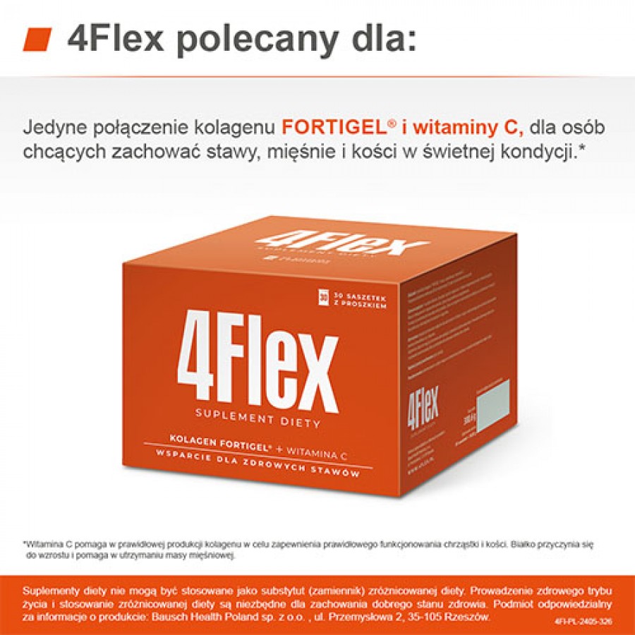 Zdjęcie produktu - 6 4Flex, 30 sasz. - kolagen w proszku