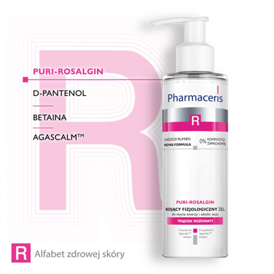 Miniaturka artykułu - #1 PHARMACERIS R Puri-Rosalgin Kojący żel do mycia twarzy, 190ml