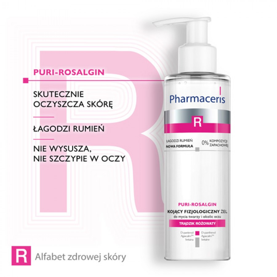 Zdjęcie produktu - 2 PHARMACERIS R Puri-Rosalgin Kojący żel do mycia twarzy, 190ml