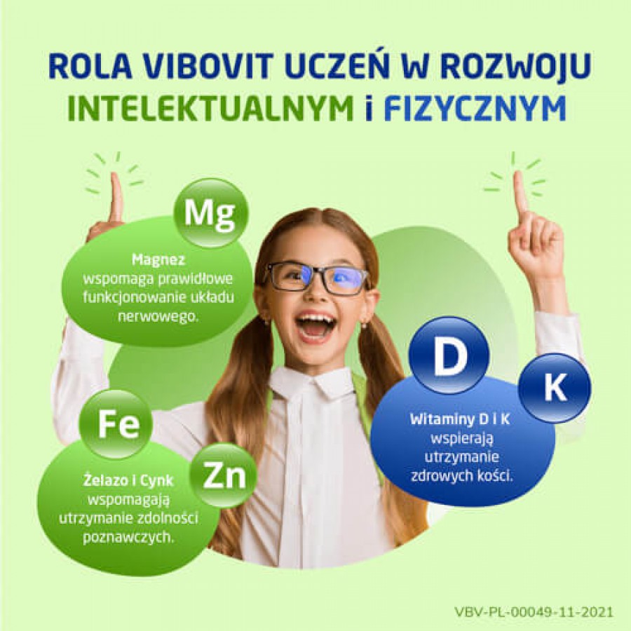Miniaturka artykułu - #1 VIBOVIT UCZEŃ Witaminy+Żelazo - 30 tabletek 