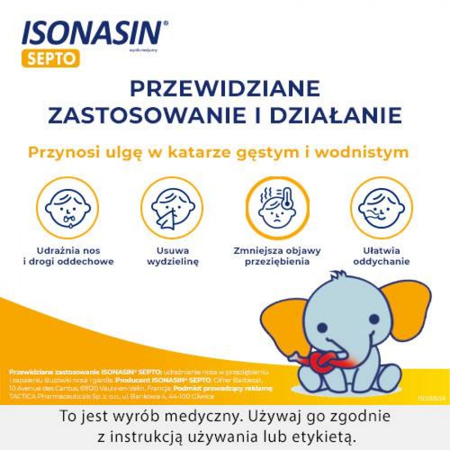Miniaturka artykułu - #1 ISONASIN SEPTO Krople do nosa, 20 ampułek