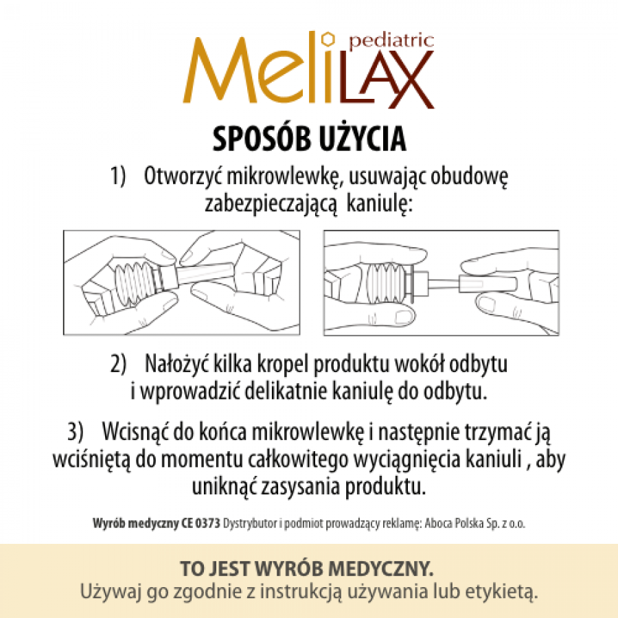 Zdjęcie produktu - 3 ABOCA MELILAX dla dzieci (6 wlewek), 30 g