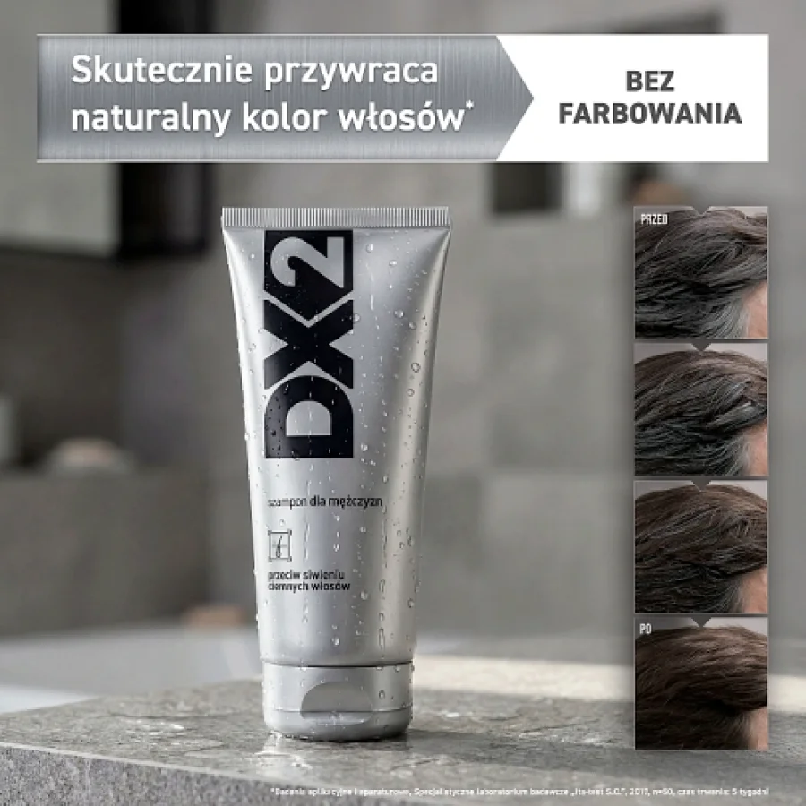 #0 – DX2 Szampon dla mężczyzn przeciw siwieniu ciemnych włos&oacute;w, 150 ml