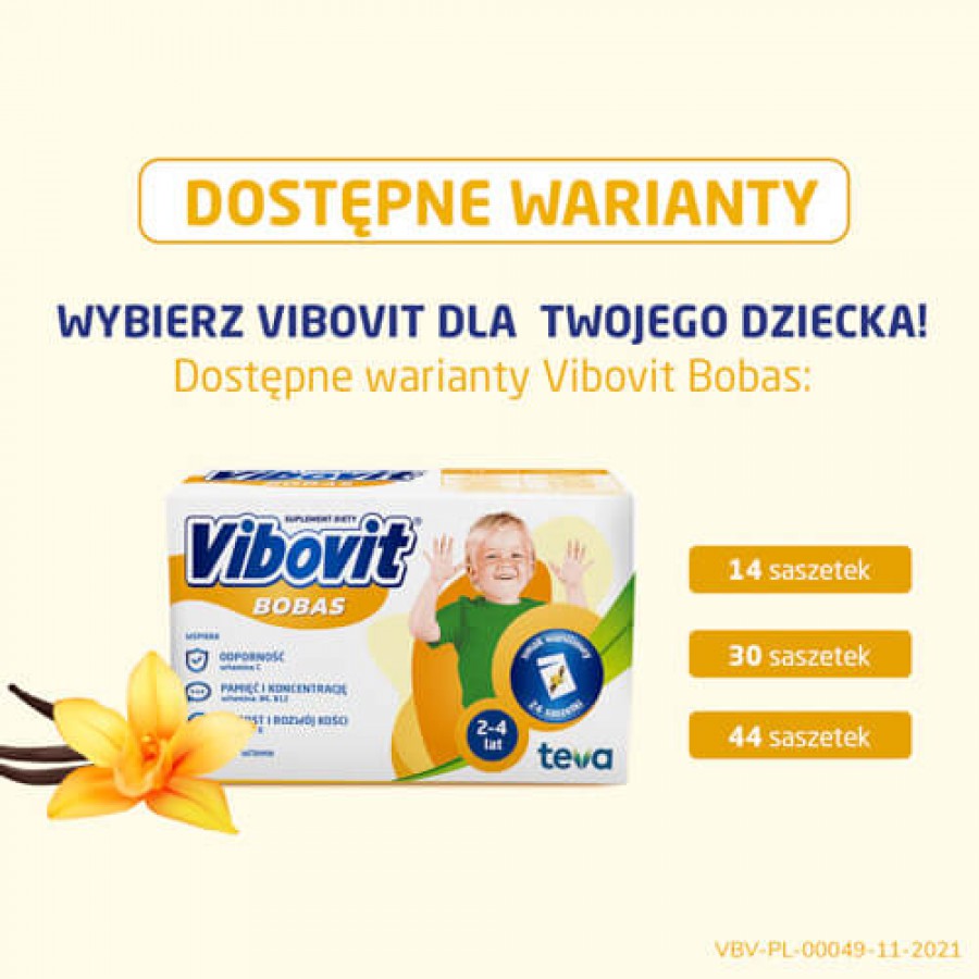 Zdjęcie produktu - 3 VIBOVIT BOBAS Waniliowy - 30 saszetek 