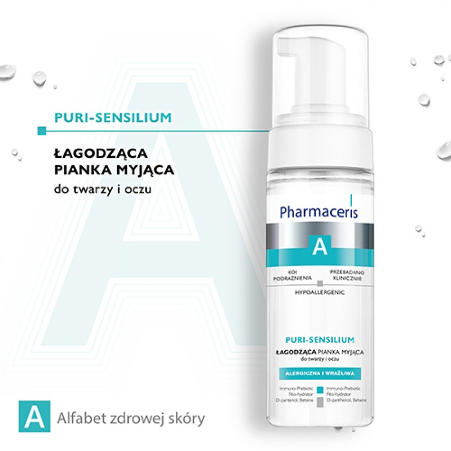 Miniaturka artykułu - #0 Pharmaceris A PURI-SENSILIUM Łagodząca pianka myjąca do twarzy i oczu, 150 ml