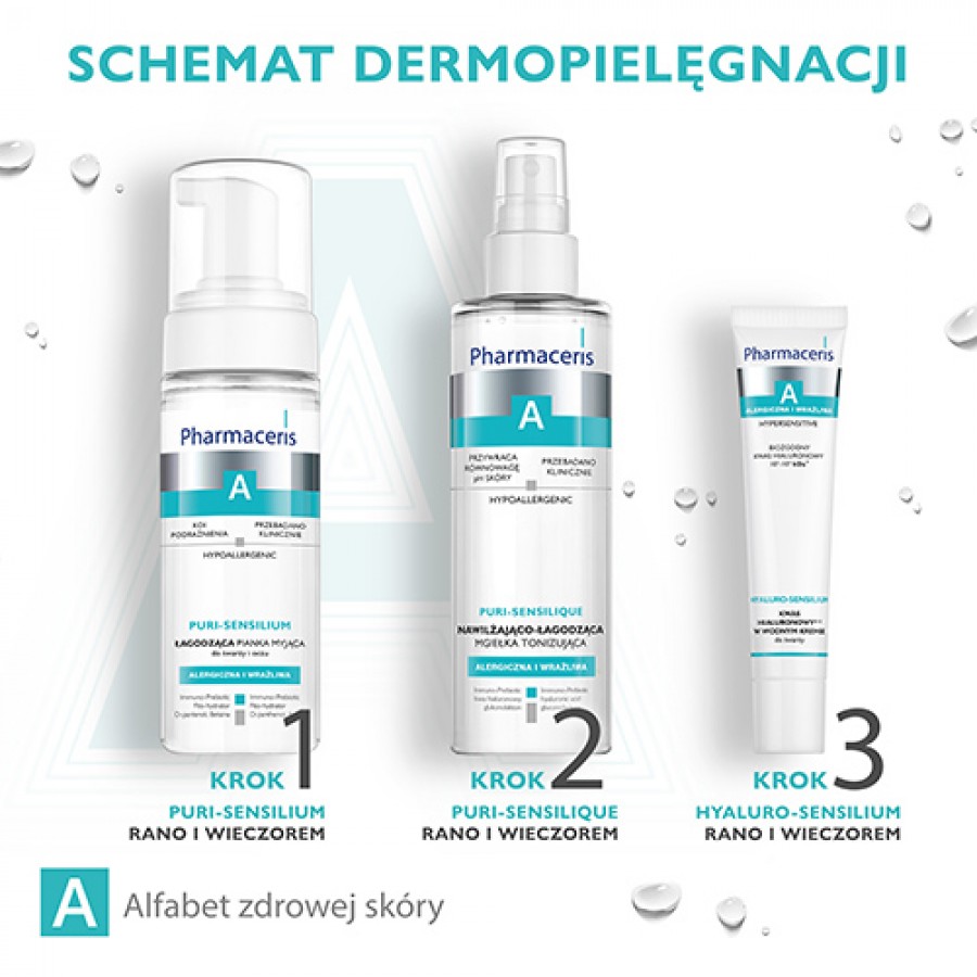 Zdjęcie produktu - 3 Pharmaceris A PURI-SENSILIUM Łagodząca pianka myjąca do twarzy i oczu, 150 ml