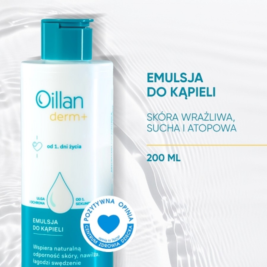 Miniaturka artykułu - #0 OILLAN Derm+ Emulsja natłuszczająca do kąpieli, 200ml