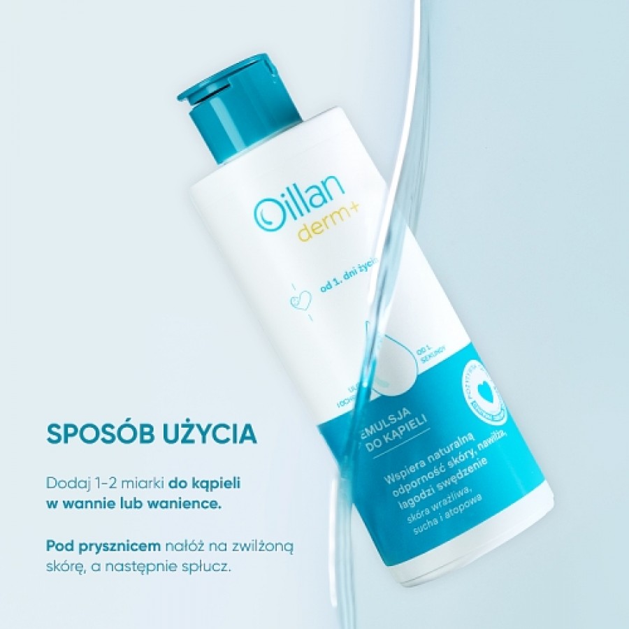 Zdjęcie produktu - 7 OILLAN Derm+ Emulsja natłuszczająca do kąpieli, 200ml
