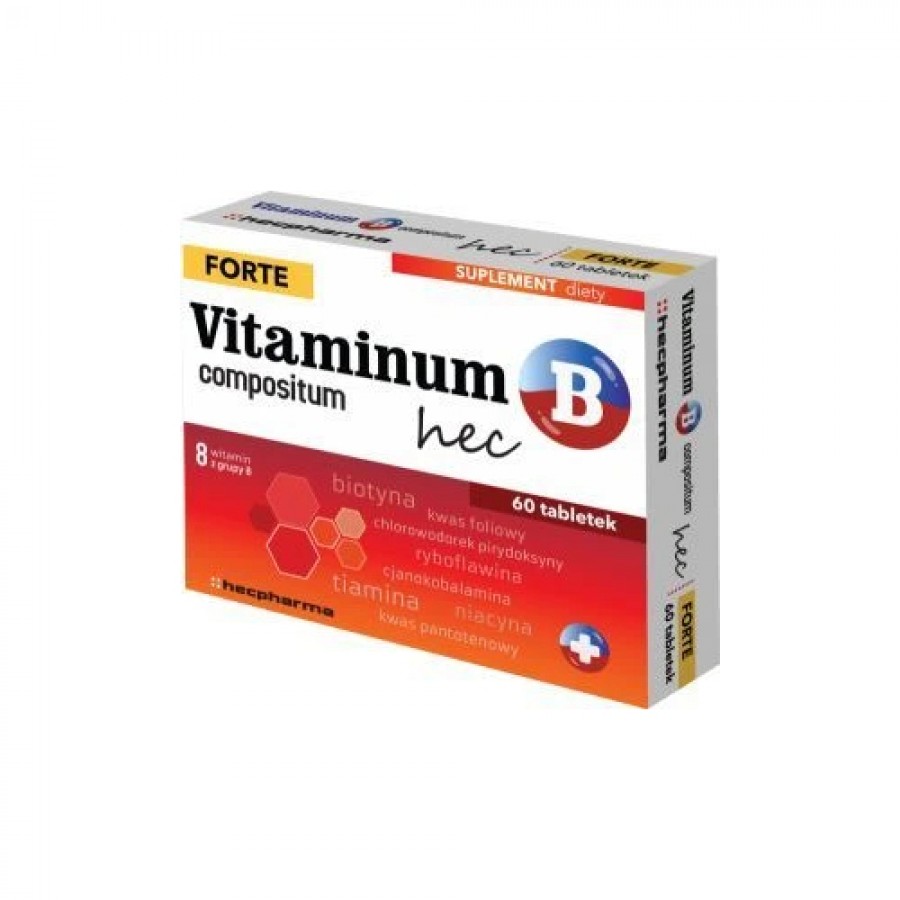 Miniaturka artykułu - #0 VITAMINUM B COMPOSITUM FORTE - 60 tabletek