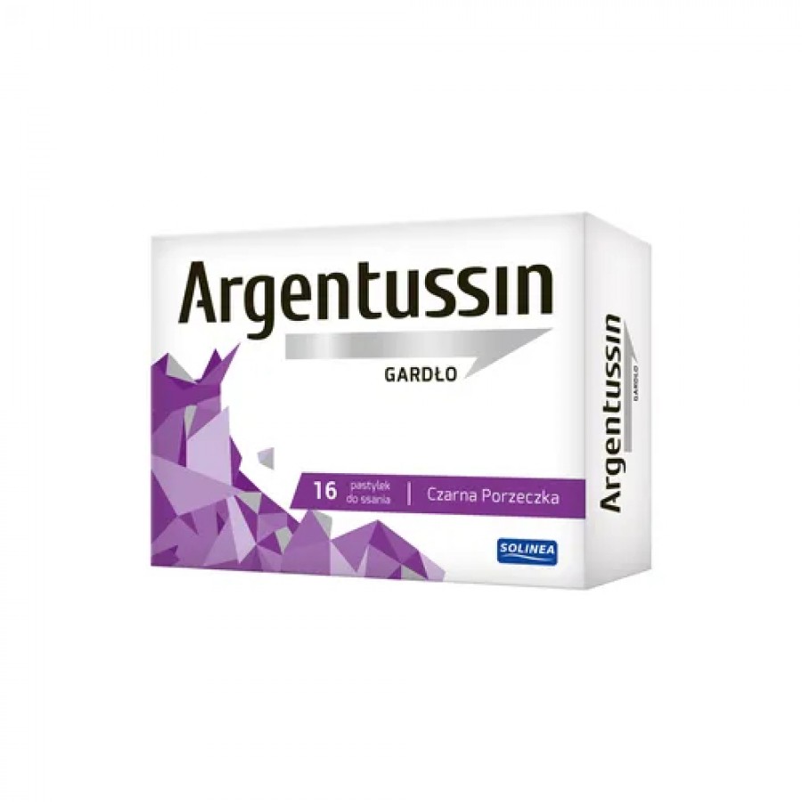 Miniaturka artykułu - #0 ARGENTUSSIN Gardło czarna porzeczka, 16 pastylek do ssania