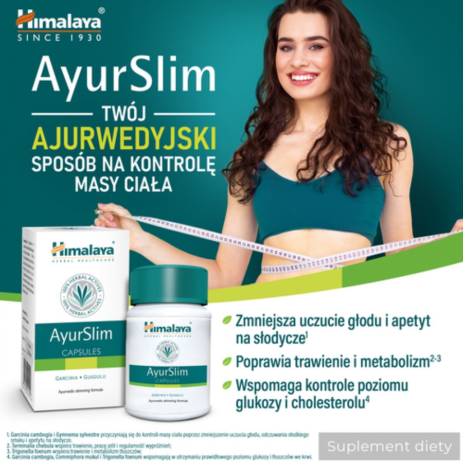 Miniaturka artykułu - #0 HIMALAYA AyurSlim - 60 kapsułek