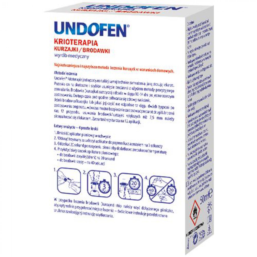 Miniaturka artykułu - #0 Undofen Krioterapia Aerozol na kurzajki brodawki, 50 ml