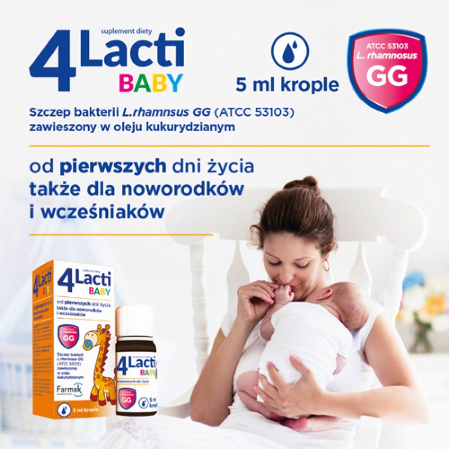 Miniaturka artykułu - #0 4 LACTI BABY Krople, 5 ml
