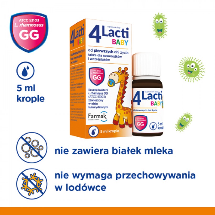 Zdjęcie produktu - 3 4 LACTI BABY Krople, 5 ml