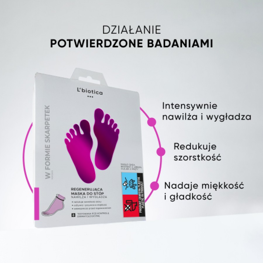 Miniaturka artykułu - #1 L'BIOTICA Regenerująca maska do st&oacute;p - 32 ml