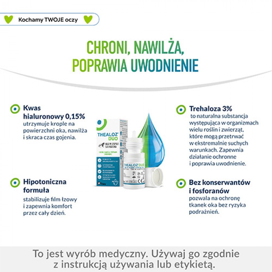 Zdjęcie produktu - 2 Thealoz Duo 3% Krople do oczu, 10 ml - krople na zesp&oacute;ł suchego oka