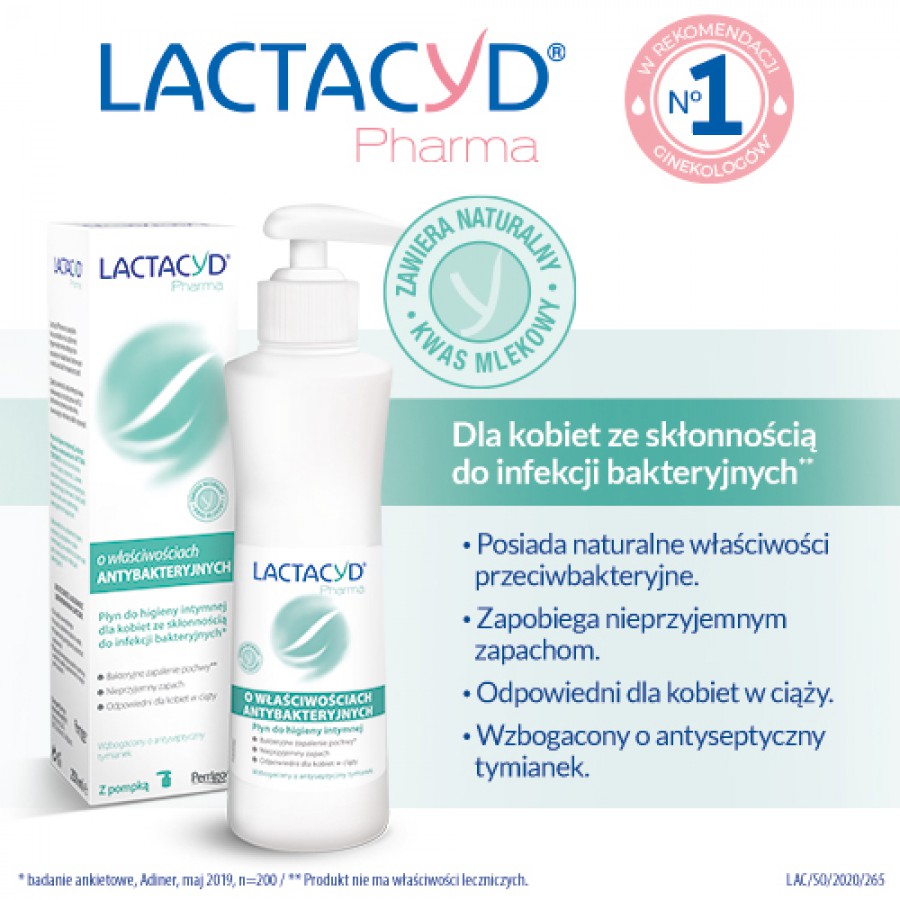 Zdjęcie produktu - 2 Lactacyd Pharma Płyn do higieny intymnej o właściwościach antybakteryjnych, 250 ml