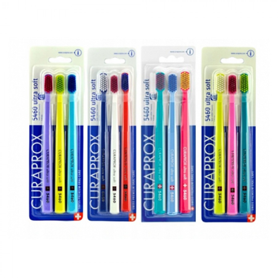 Miniaturka artykułu - #0 CURAPROX CS 5460 Szczoteczka manualna ultra miękka - mix kolor&oacute;w, 3 sztuki