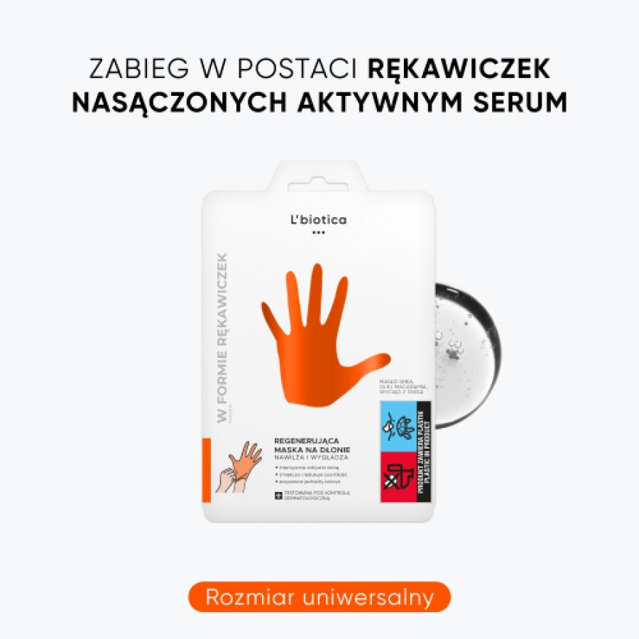 Miniaturka artykułu - #0 L'BIOTICA Maska na dłonie regenerująca w postaci rękawiczek - 26 g