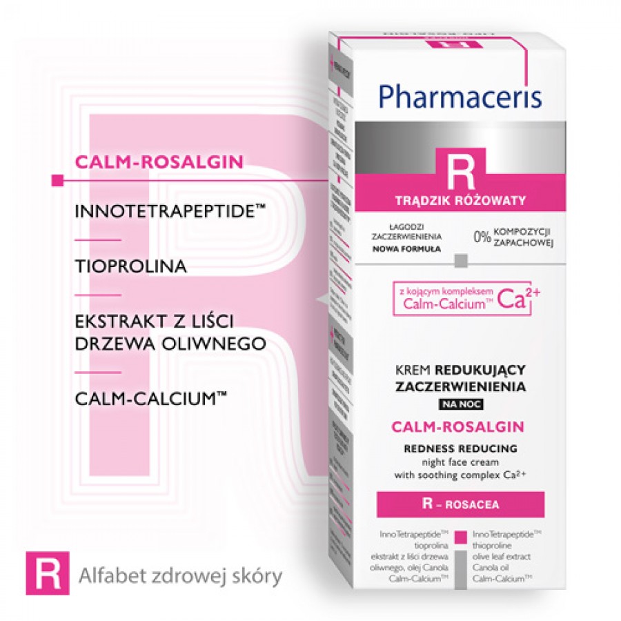 Zdjęcie produktu - 2 PHARMACERIS R CALM-ROSALGIN Krem na noc redukujący zaczerwienienia, 30ml