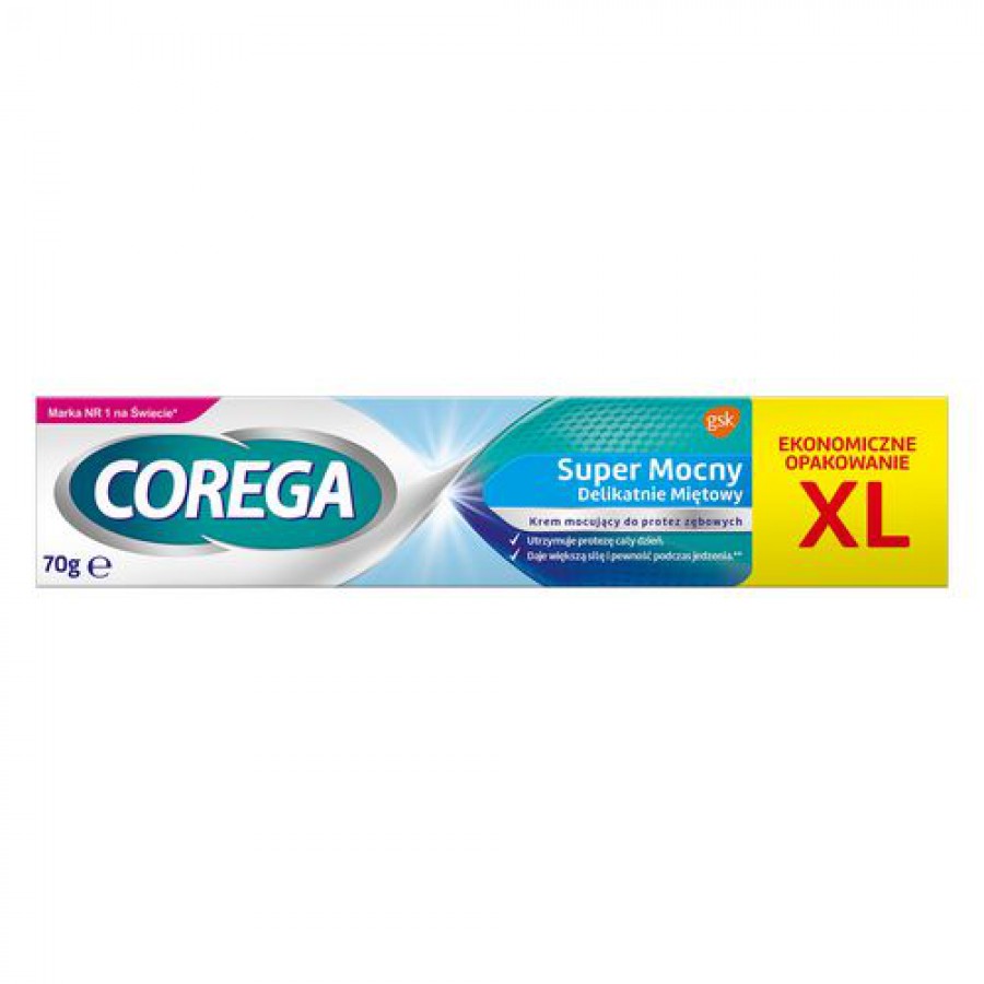 Zdjęcie produktu - 3 COREGA EXTRA STRONG Krem mocujący bez cynku (delikatnie miętowy) - 70 g
