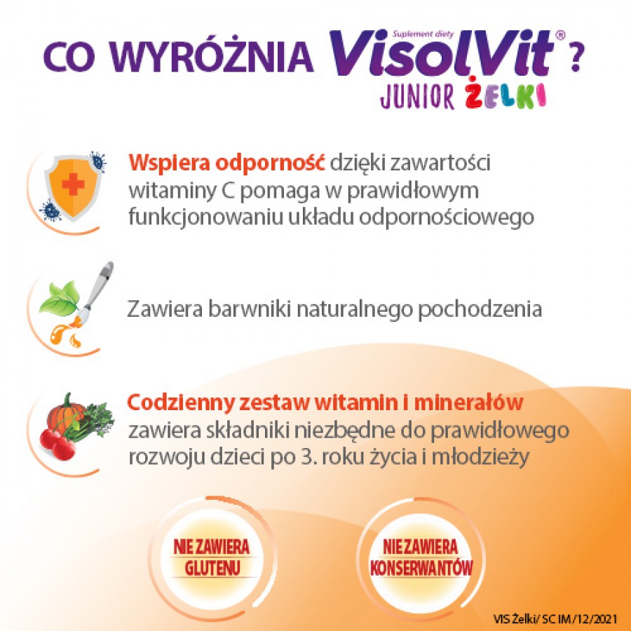 Miniaturka artykułu - #1 Visolvit Junior Żelki - 50 sztuk