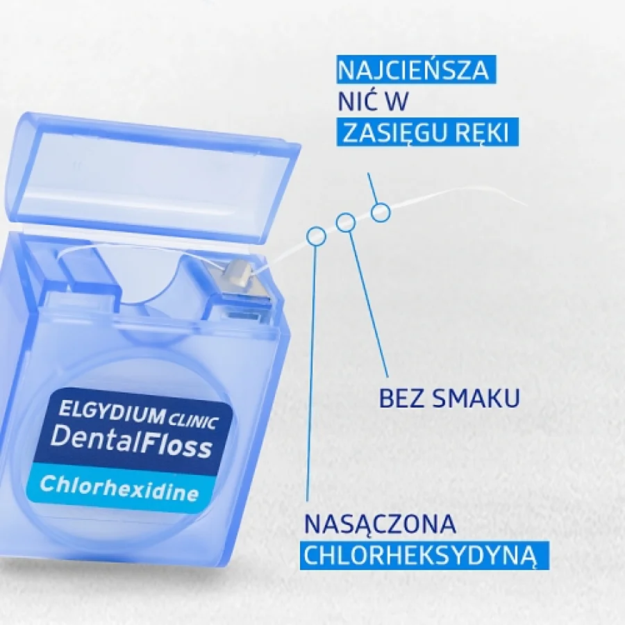 #1 – ELGYDIUM CLINIC DentalFloss - nić dentystyczna z chlorheksydyną, 50m