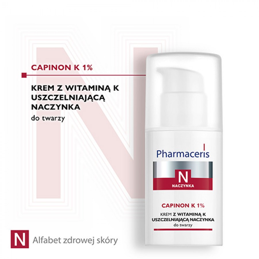 Miniaturka artykułu - #0 Pharmaceris N CAPINON K1% Krem z witaminą K uszczelniającą naczynka, 30 ml
