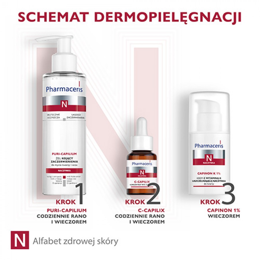 Zdjęcie produktu - 3 Pharmaceris N CAPINON K1% Krem z witaminą K uszczelniającą naczynka, 30 ml