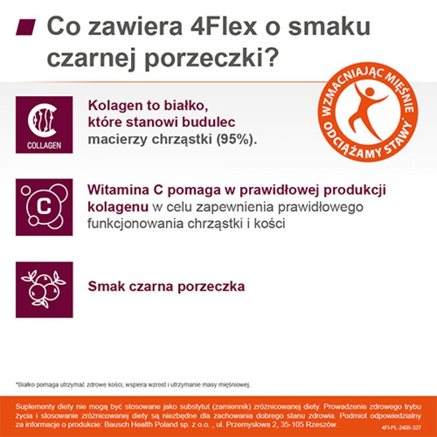 Zdjęcie produktu - 3 4Flex Kolagen o smaku czarnej porzeczki, 30 sasz.