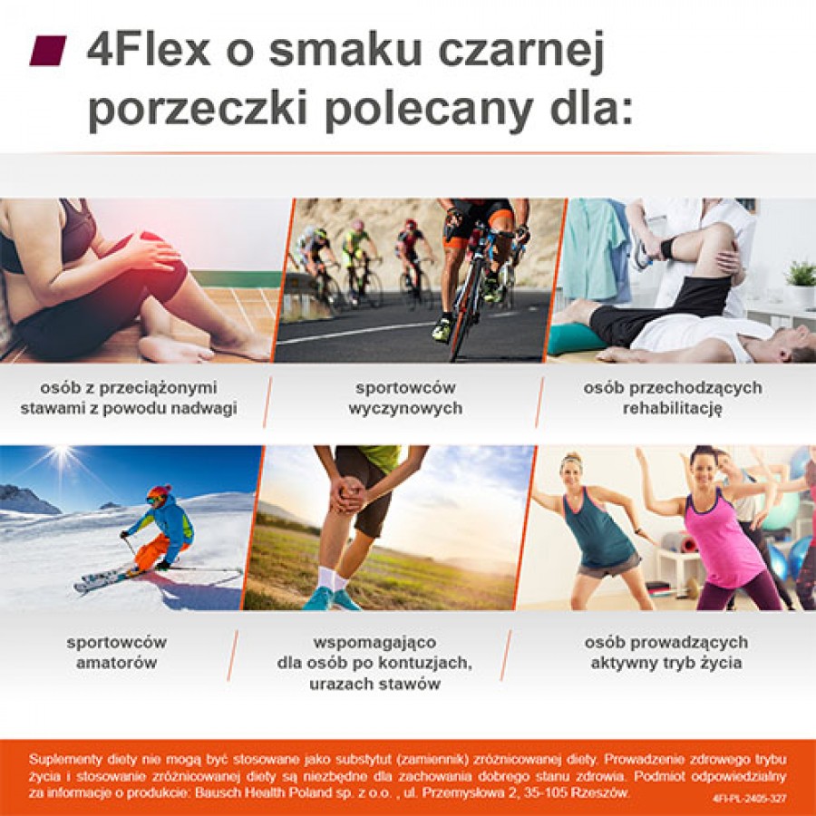 Zdjęcie produktu - 4 4Flex Kolagen o smaku czarnej porzeczki, 30 sasz.