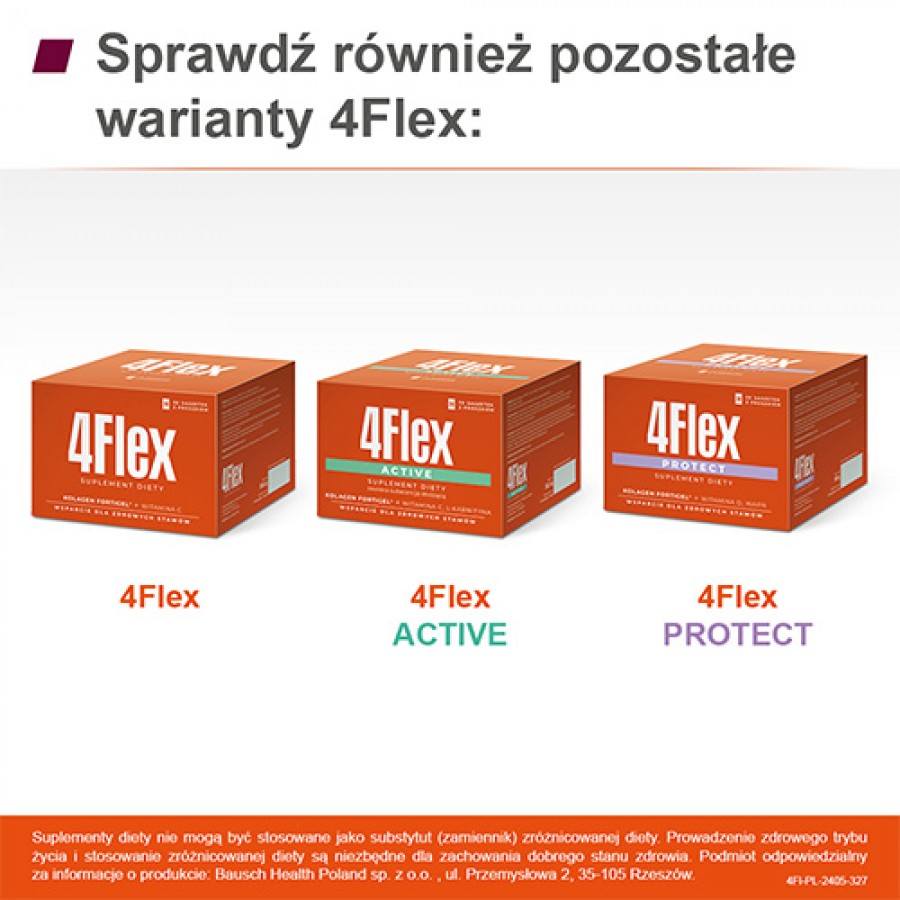 Zdjęcie produktu - 6 4Flex Kolagen o smaku czarnej porzeczki, 30 sasz.